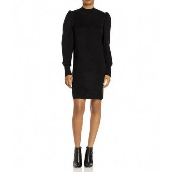 Wayf Womens Lola Sweaterdress Mock Neck Mini - Black